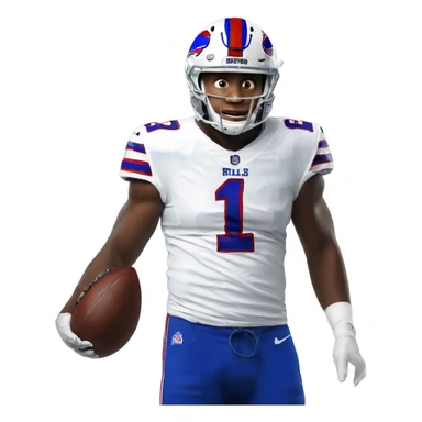 Josh Allen in a bills jersey sticker