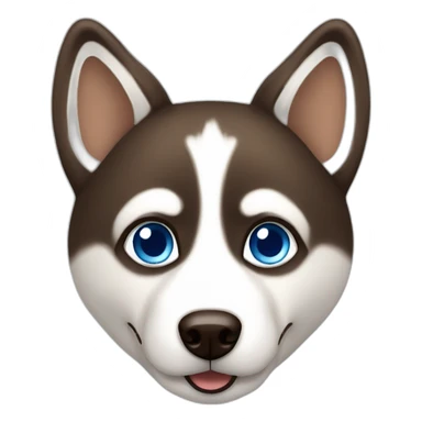 A brown husky with blue eyes sticker