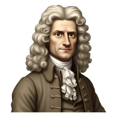 newton  full body realistic standing sticker