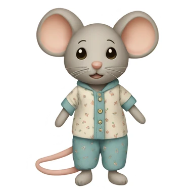 maileg fabric mouse in pajamas sticker