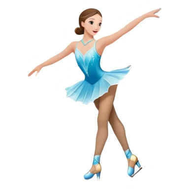 An colorful icon featuring a graceful figure skater performing a spin on the ice. The background includes a grand ice rink palace with shining spotlights and cheering spectators in the stands. Transparent background highlights the elegance and artistry of figure skating sticker
