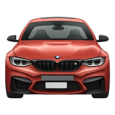 Bmw front look with red headlights  sticker