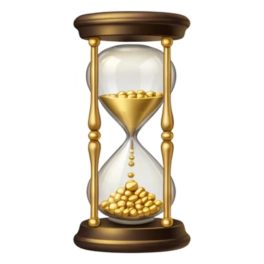 Hourglass with golden small marbles sticker