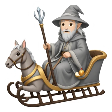 Gandalf on a sleigh sticker