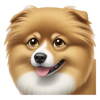 brow dog with a touch of white color a pomeranian sticker