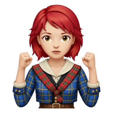 Scottish woman with fists up sticker