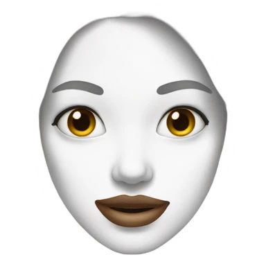 Woman face covered in white paint sticker