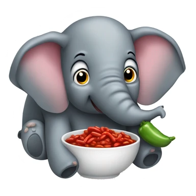 Elephant eat chili sticker