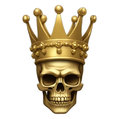 Skull king crown gold sticker