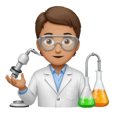inventor working in a lab sticker