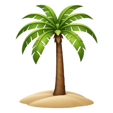generate realistic detailed palm tree in 3d style with sand  sticker