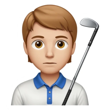 A GOLF PLAYER YOUNG MAN LIGTH BROWN HAIR sticker