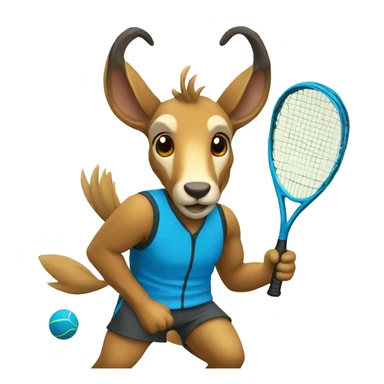 Chamois playing tennis sticker