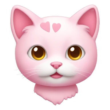 cute, pink-colored kitty emoji with heart eyes using pastel shades sticker