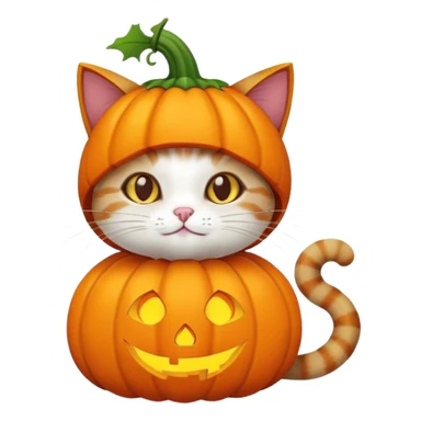 Cat in a pumpkin costume sticker