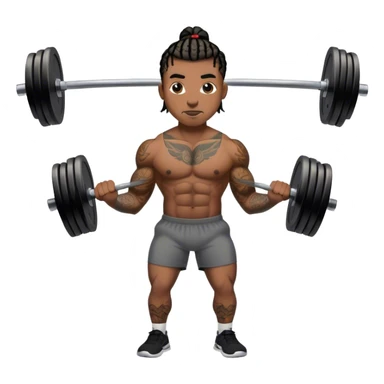 Buff black man with short braids and tattoos lifting weights sticker