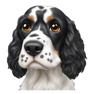 black and white english cocker spaniel with nose spots  sticker