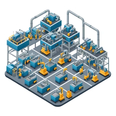 isometric factory sticker