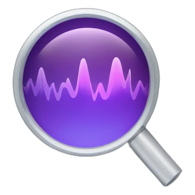 Magnifying glass over a sound wave sticker