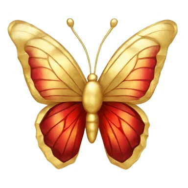 Gold and red crystal butterfly sticker