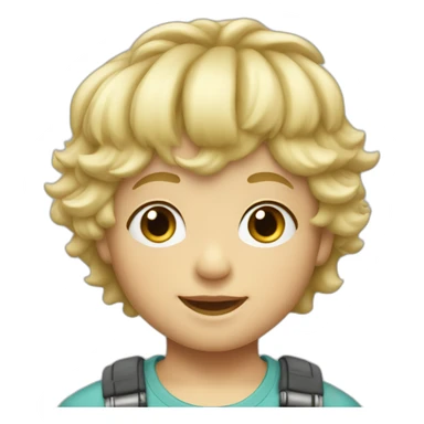 Toddler boy with short straight fringe and slightly blonde mullet hairstyle with ringlets sticker
