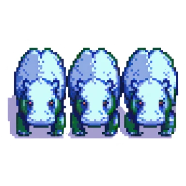 little hippos with 3 heads, different background sticker