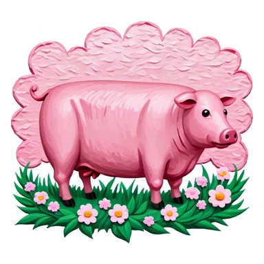 van gogh style pink SPAM  meat flowers landscape sticker