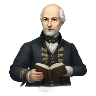 Ivan Kharytonenko, a famous Ukrainian philanthropist from Sumy. The emoji should depict him with a kind and noble expression, bald head and a grey sideburns, and dressed in elegant 19th-century attire—such as a dark frock coat and a high-collared shirt. Include subtle details that reflect his status as a patron, such as a small book or a symbolic gesture of generosity (e.g., holding a coin or extending a hand) sticker