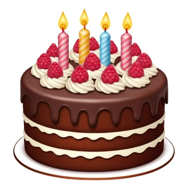 Chocolate Birthday Cake with raspberries sticker