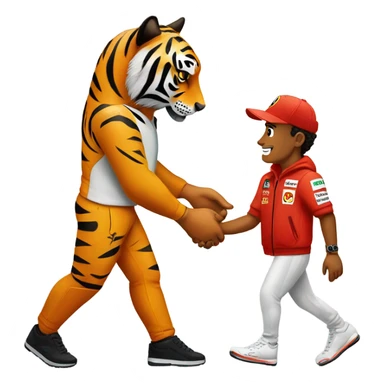 lewis hamilton hand in hand with tiger  sticker