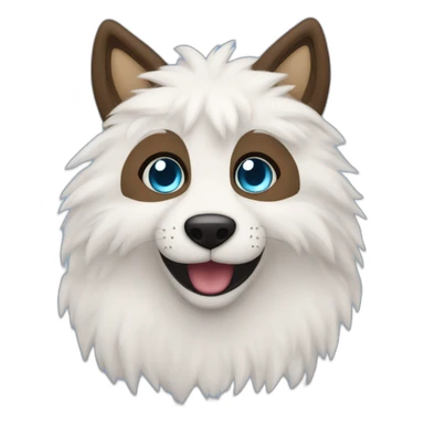 Crea un emoji furry azul con pelo cafe y ojos cafés (furry fandom) sticker