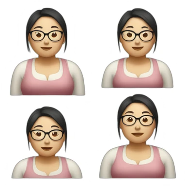 Fat Vietnamese lady with glasses sticker