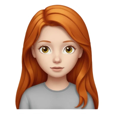 Ginger head girl with long hair and light grey eyes sticker