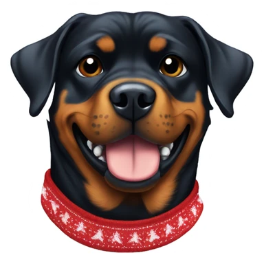 Rottweiler in a Christmas sweater sticker