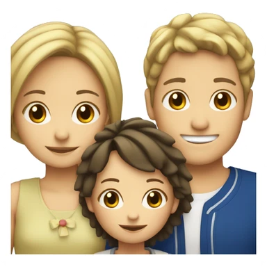 French and Japan 4 kids family sticker