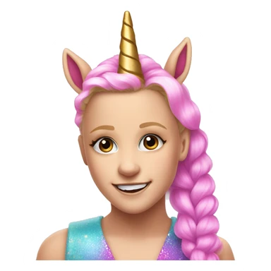 jojo siwa with a unicorn horn sticker