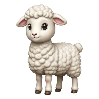 cinematic-[realistic lamb]-realistic-full-body-standing-emoji,-tail-flicking-lazily,-head-tilted-dramatically,-curly-[white]-fur,-simplified-yet-realistic-focused-features,-highly-detailed,-glowing-with-an-almost-sarcastic-glow sticker