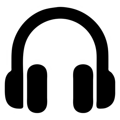 headphones, solid black filled icon, simple and bold sticker