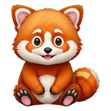 Red Panda 2d bye bye cute anime style sticker