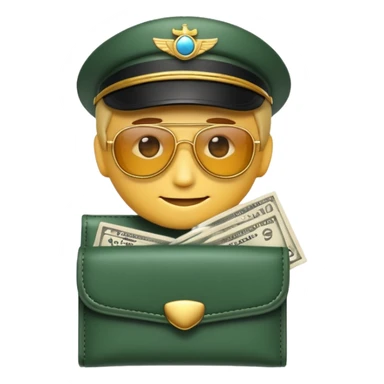 Aviator money emoji, wallet full of cash, casino vibe, premium 3D emoji style, clean, no background
 sticker