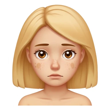 a girl with acne and looking sad sticker