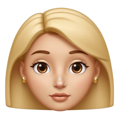A 3D cartoon woman with a shiny metallic nose pin clearly visible on her left nostril, soft skin tone, Memoji-style lighting. sticker