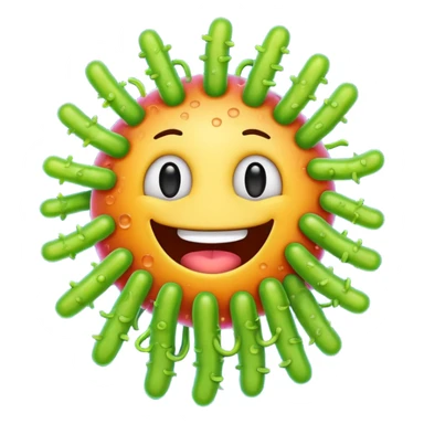 Happy bacteria emoji sticker