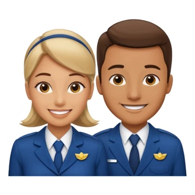female flight attendant working with her male colleague sticker
