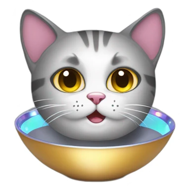 Cat with disco bowl sticker