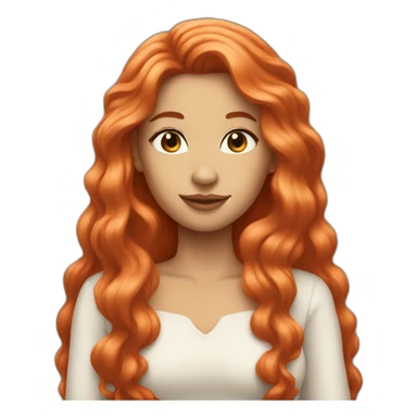 light red long hair queen sticker