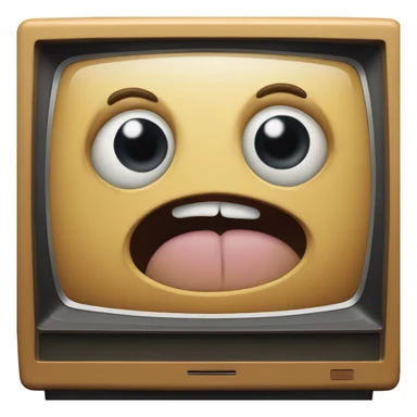 A television that looks very surprised sticker