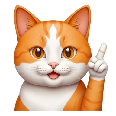 happy cat giving a peace sign sticker