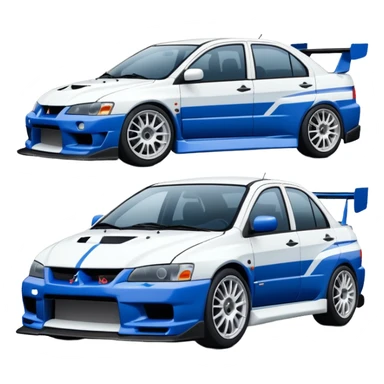 Mitsubishi lancer Evo viii blue and white sticker