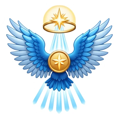 small wings emblem holy light blue sticker